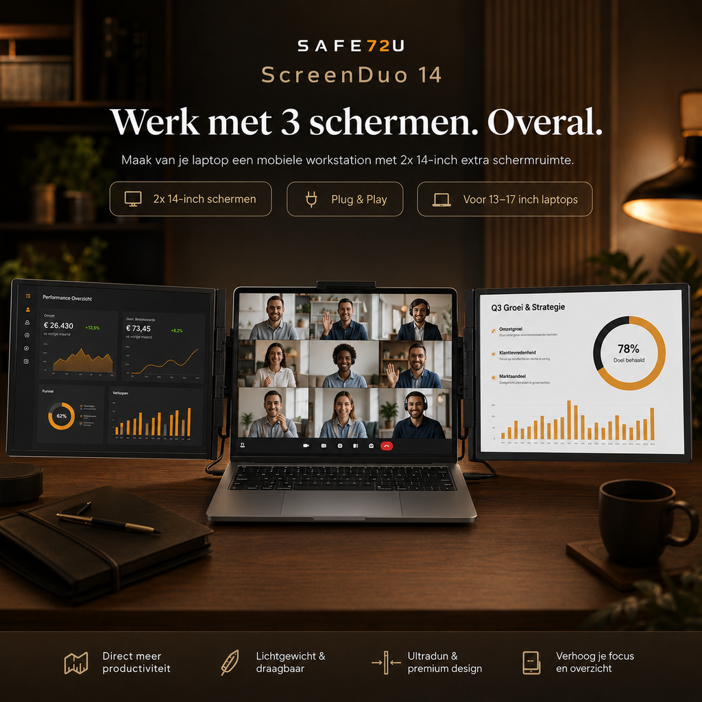 ScreenDuo 14 – Draagbare Dual-Screen Laptop Monitor