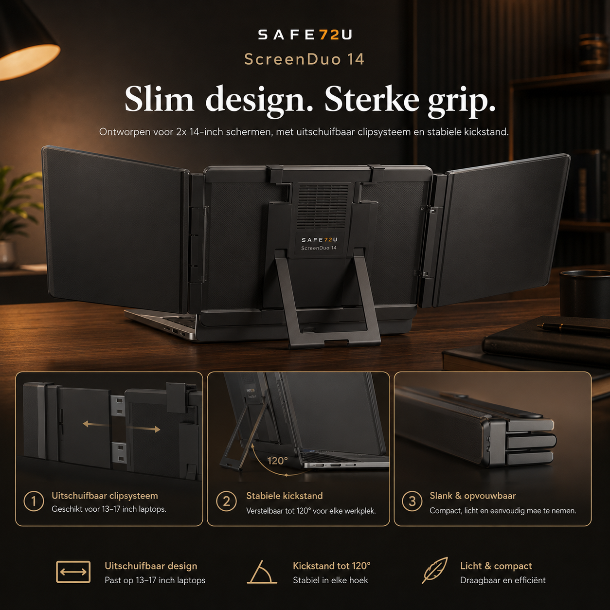 ScreenDuo 14 – Draagbare Dual-Screen Laptop Monitor