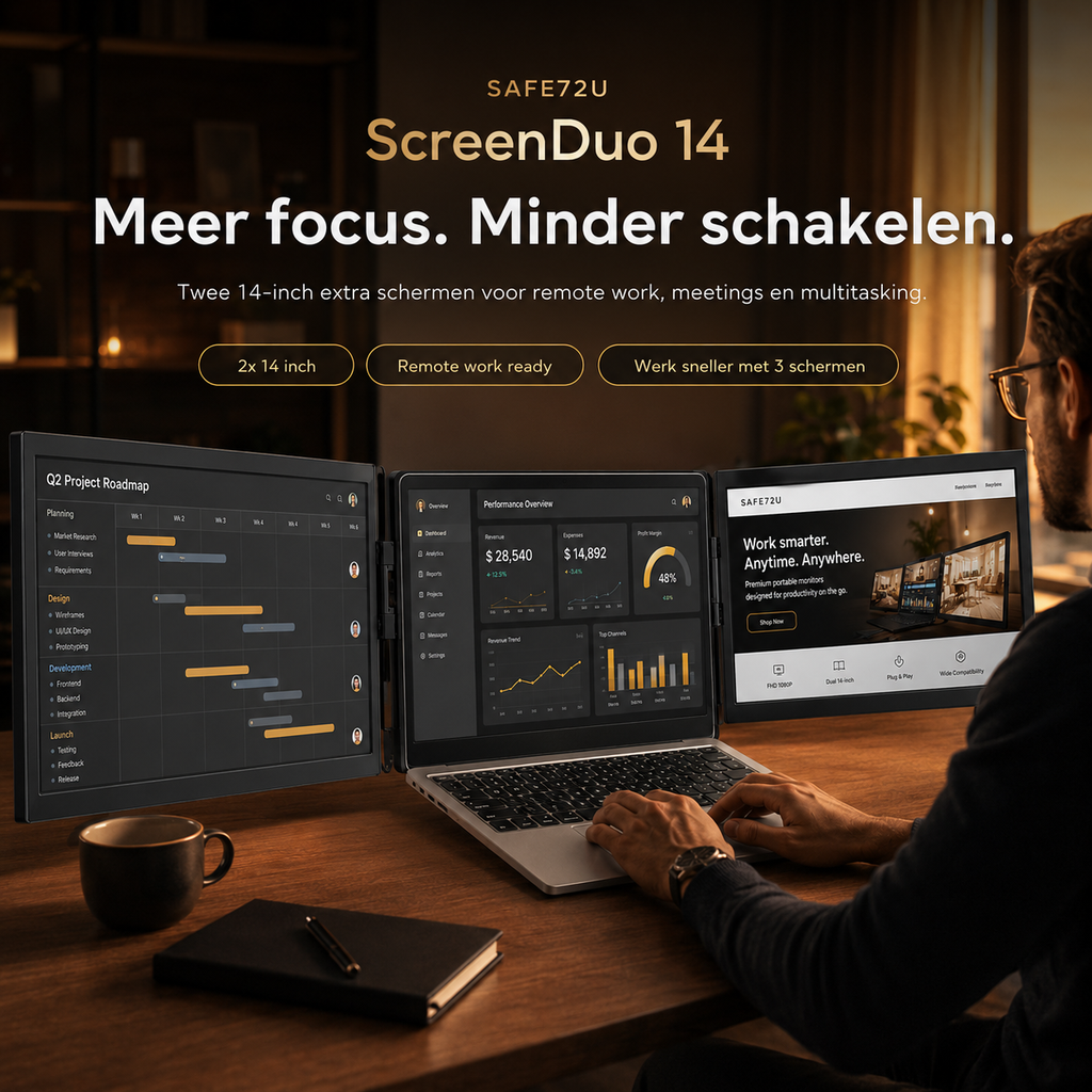 ScreenDuo 14 – Draagbare Dual-Screen Laptop Monitor
